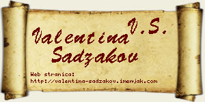 Valentina Sadžakov vizit kartica